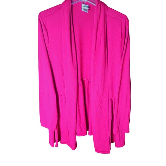 JMS Women 3x (22W-24W) Ruby Stone Pink Open Front Lightweight  Cardigan Sweater - Picture 1 of 5